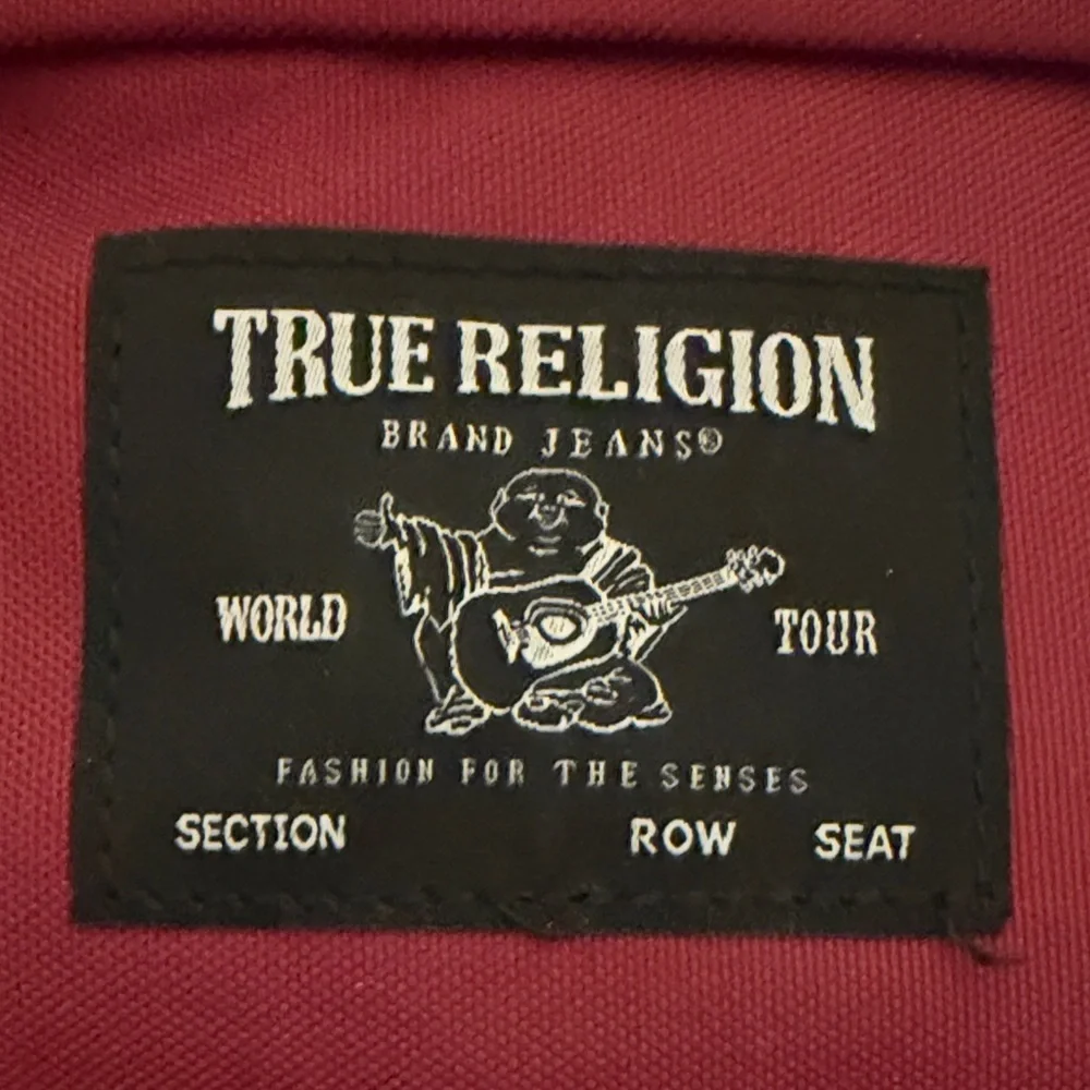 True Religion Unisex Burgundy Toiletry Bag